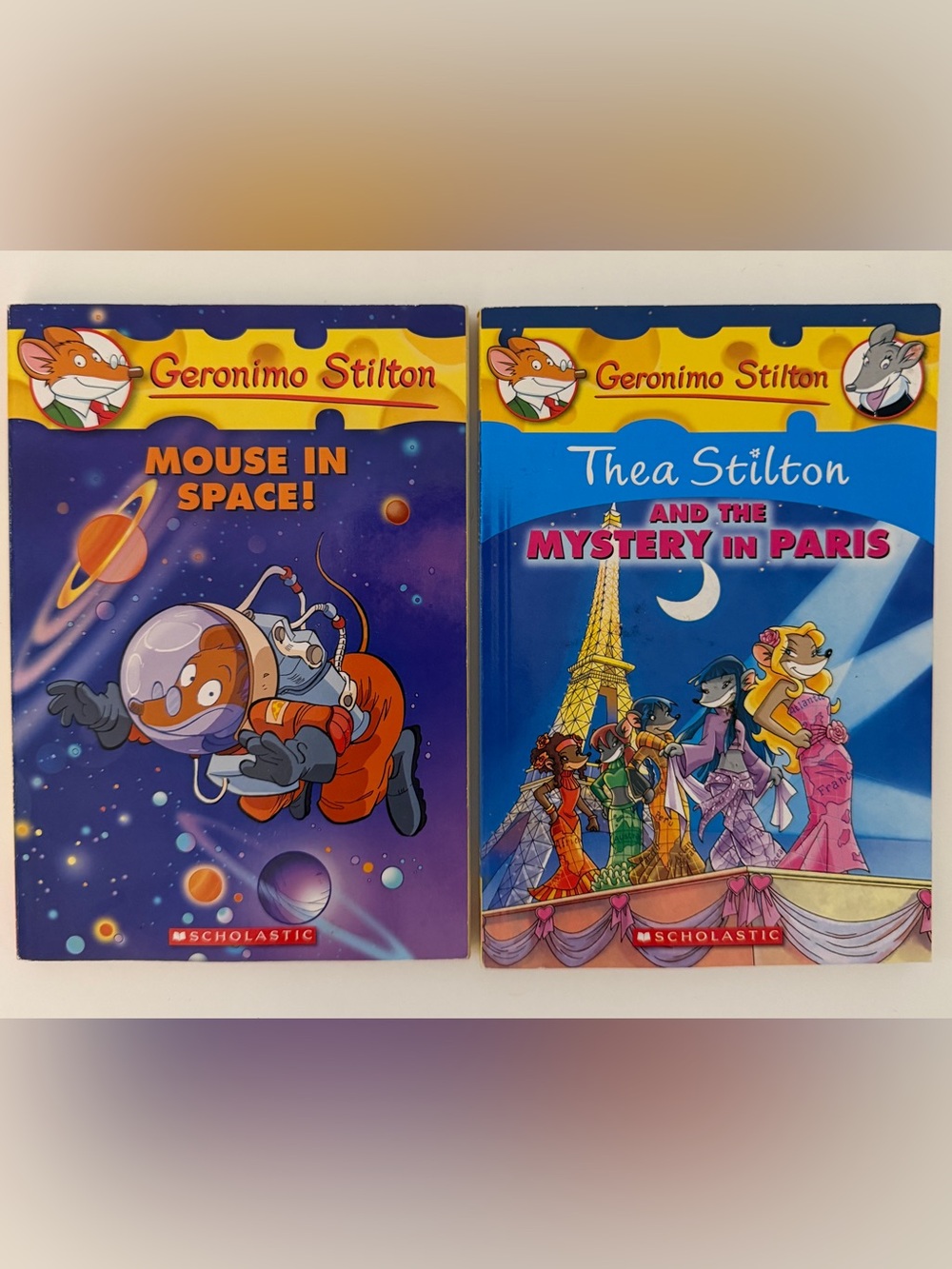 Scholastic Geronimo & Thea Stilton Hardcover Duo — Blue and Purple Covers